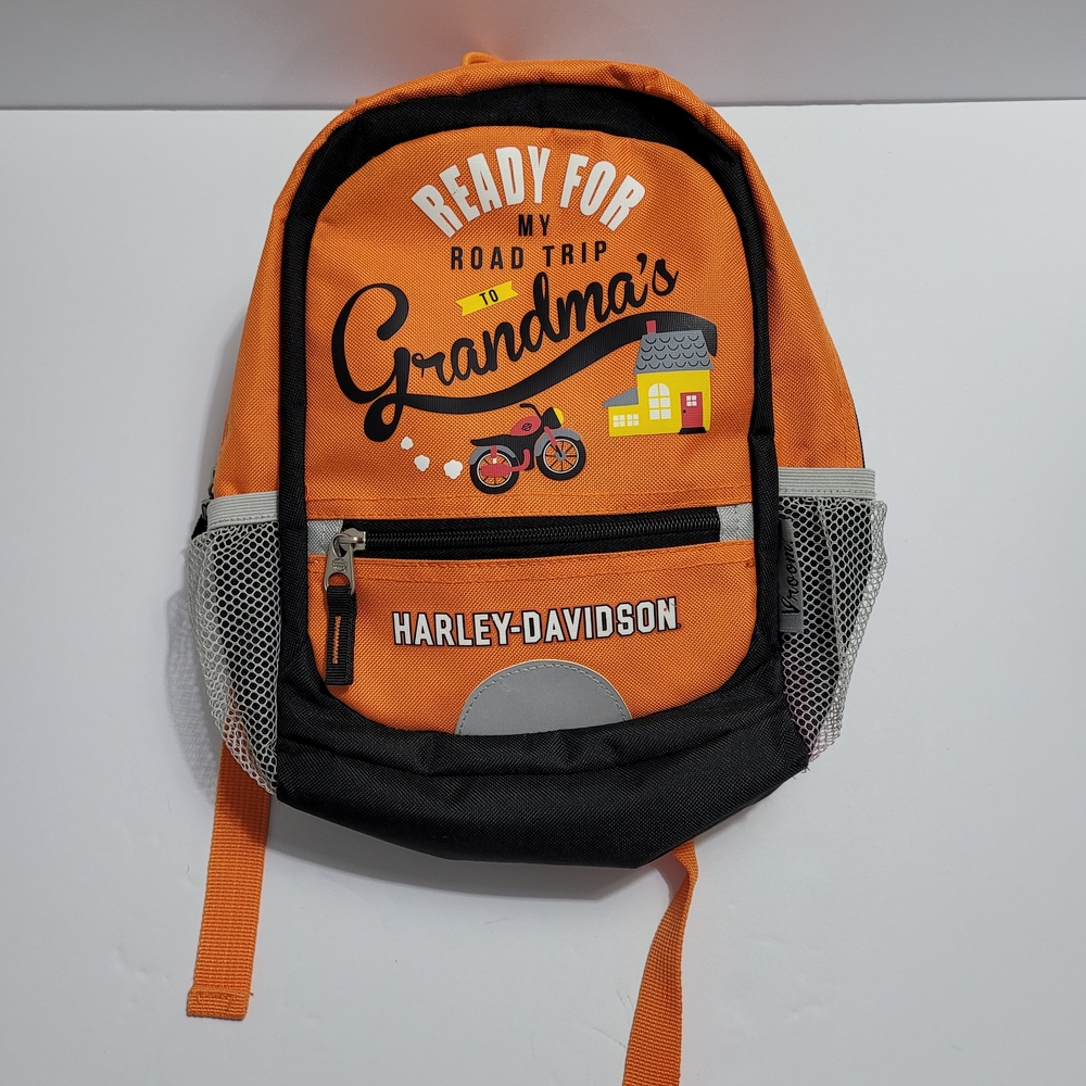 Harley-Davidson Orange and Black Kids' Backpack